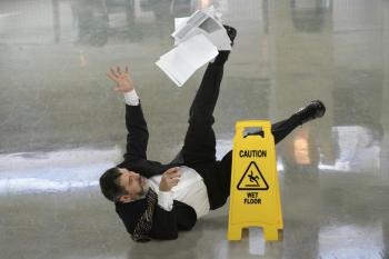 Man slips and falls. Our Columbus, Ohio premises liability attorneys can help get you compensation for your injuries.